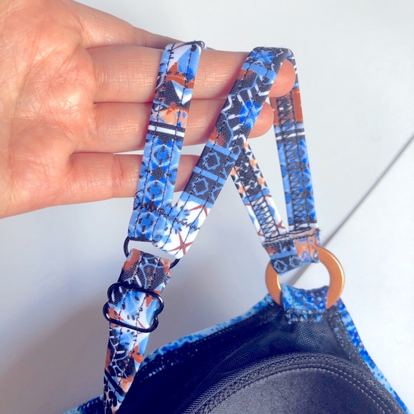 NEW CROFT & BARROW Tankini Swimsuit Top Blue Size6 - Picture 4 of 16